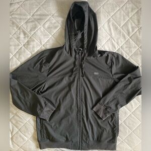 Travis Mathew Full Zip Windbreaker Mens XL Extra Large Black Hooded Golf Jacket